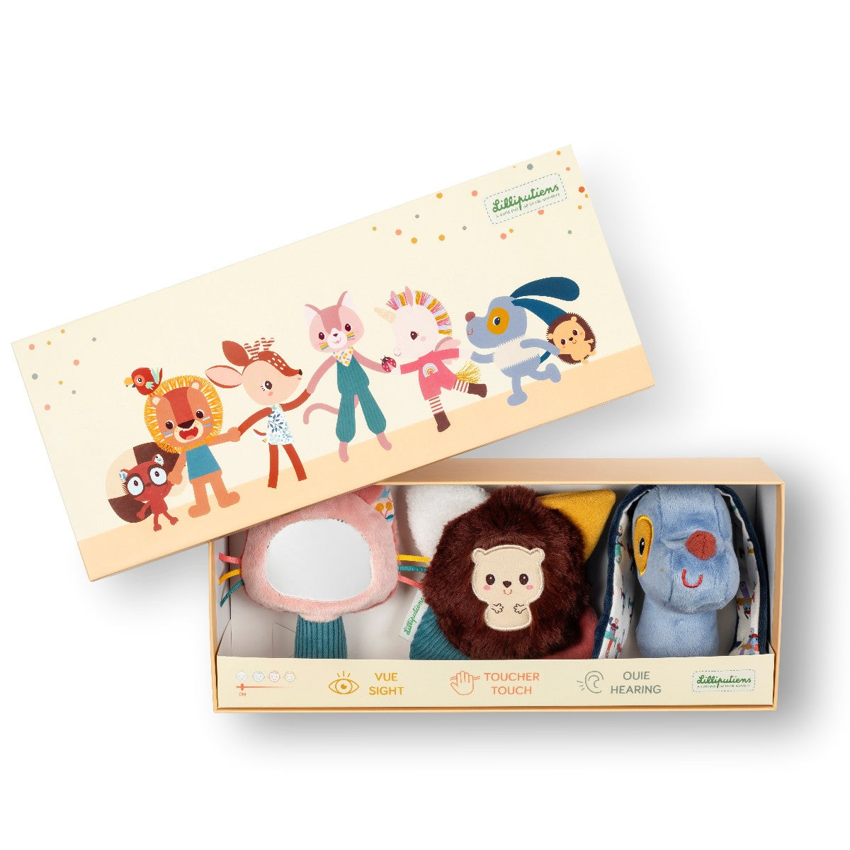 Lilliputiens Baby Sensory Rattlers, Jules Gift Box w. Rattles