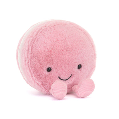 Jellycat Plush Toy, Food Bake, Amuseables Mia Macaron Strawberry - 12 cm