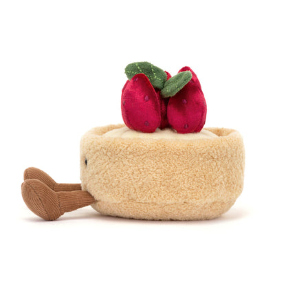 Jellycat Plush, Food Series, Amuseables Fleurette Strawberry Tart - 11 cm