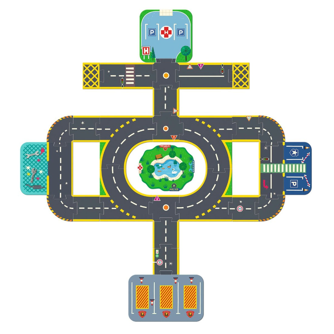 Crazy Motors City Road Puzzle - 33 Pieces