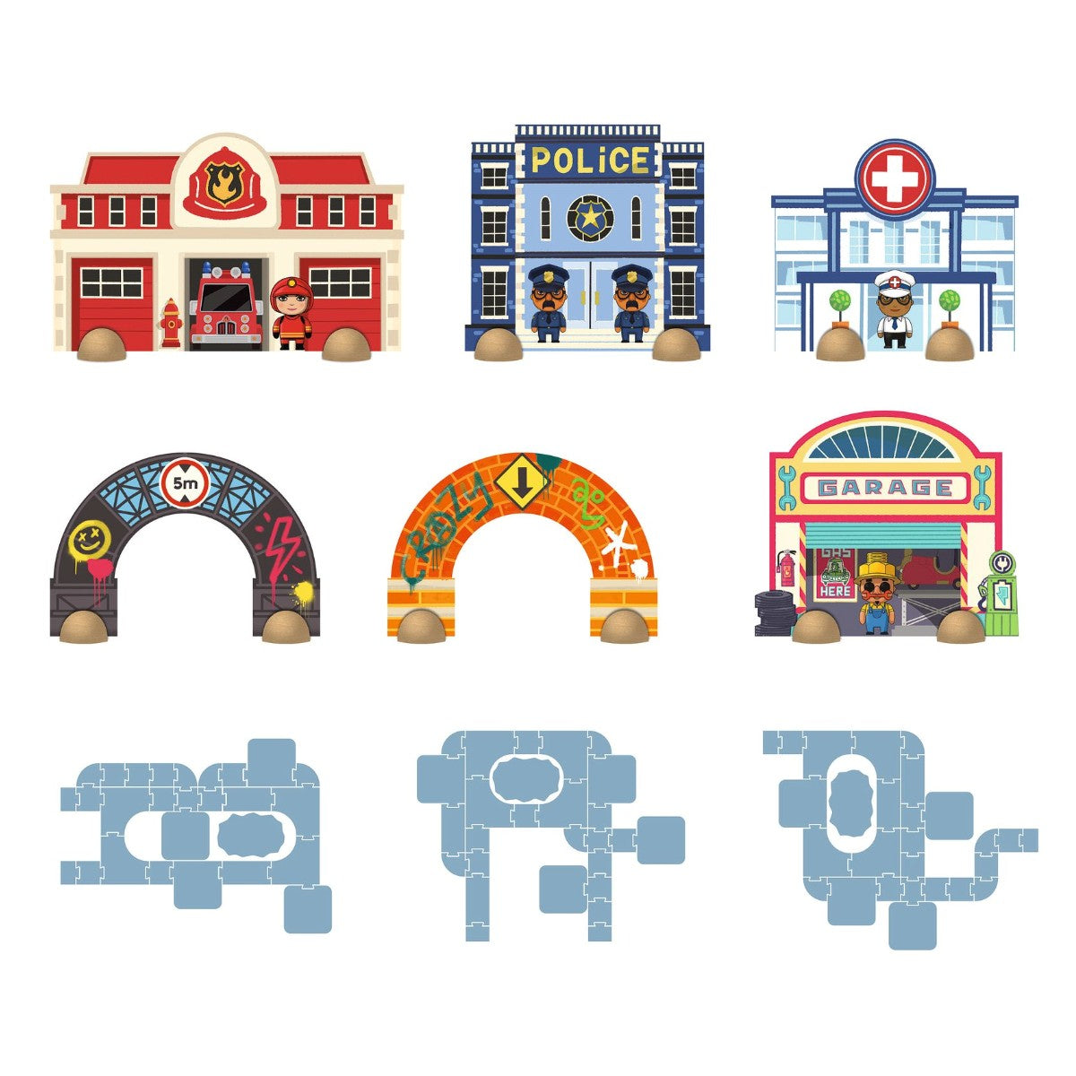 Crazy Motors City Road Puzzle - 33 Pieces