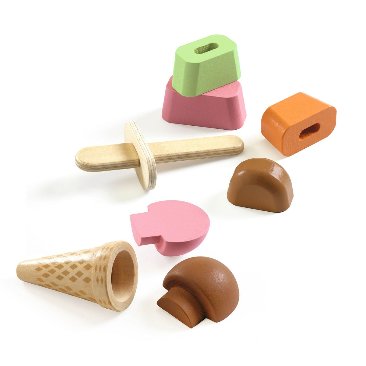Djeco Play Food Set in Box, Lina &amp; Lino – Ice Cream Shop