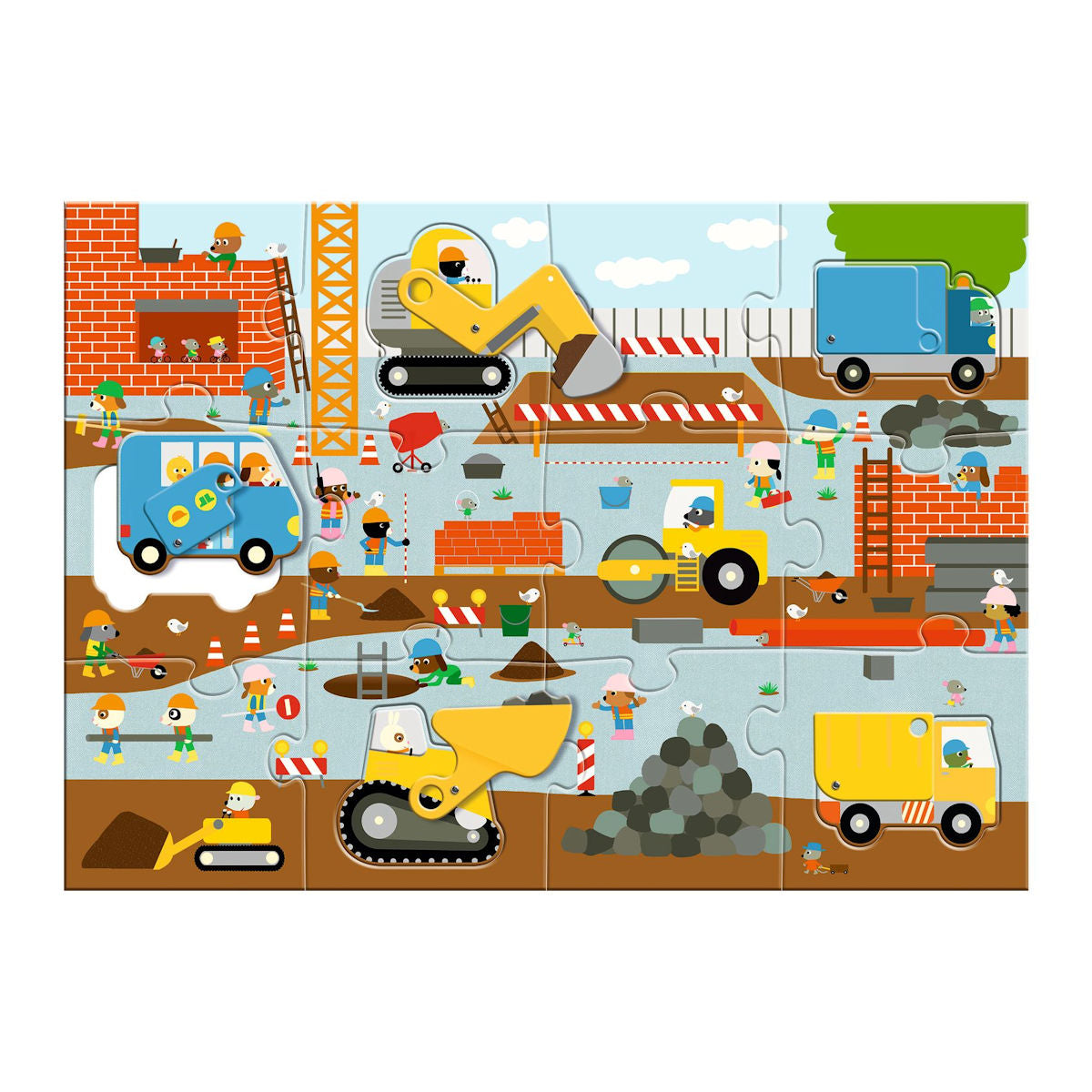 Djeco Floor Puzzle, Floor Puzzle - Construction Site
