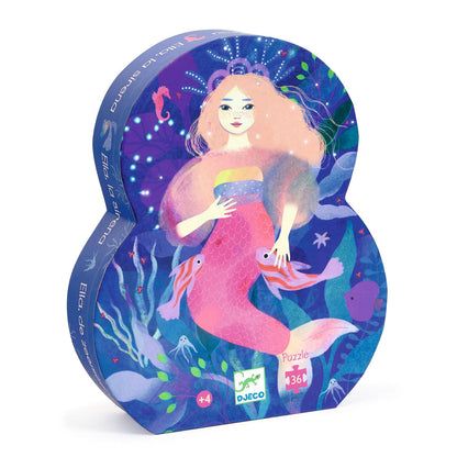 Djeco Silhouette Puzzle, Mermaid Ella - 36 Pieces