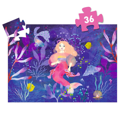 Djeco Silhouette Puzzle, Mermaid Ella - 36 Pieces