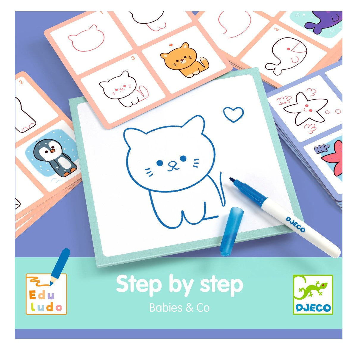 Djeco Learning Game, Step by Step 1, 2, 3 - Animal Babies