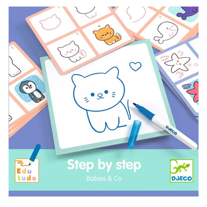 Djeco Learning Game, Step by Step 1, 2, 3 - Animal Babies