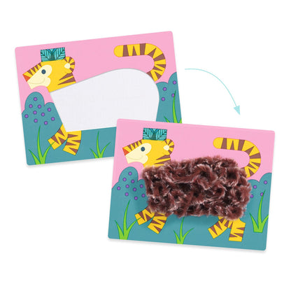 Djeco Creative Set with Wool Yarn, Fluffy Animals