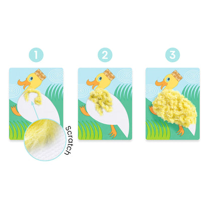 Djeco Creative Set with Wool Yarn, Fluffy Animals