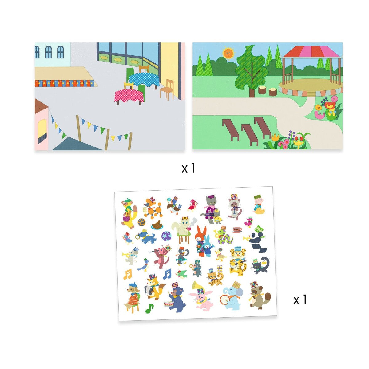 Djeco Creative Sticker Activity, Fanfare