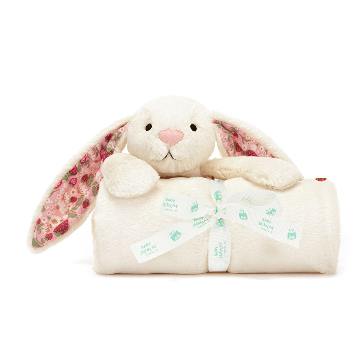 Baby Jellycat Blanket, Bashful Bunny, Mimi Strawberry - 56 cm