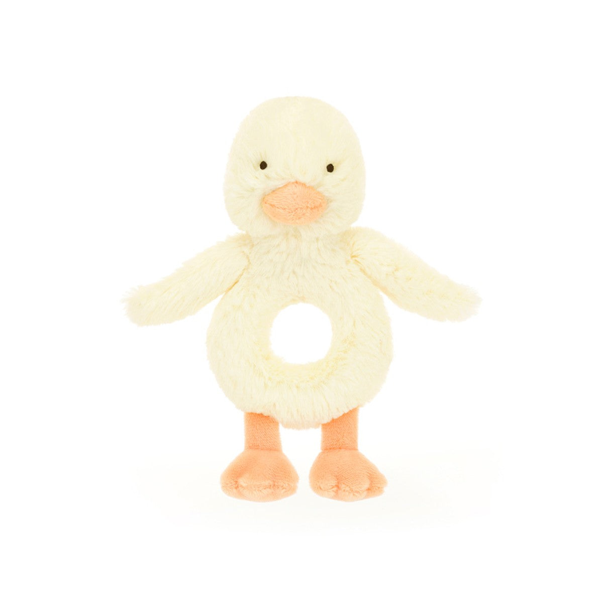 Baby Jellycat Bashful Ring Rattle, Duckling, Yellow - 18 cm