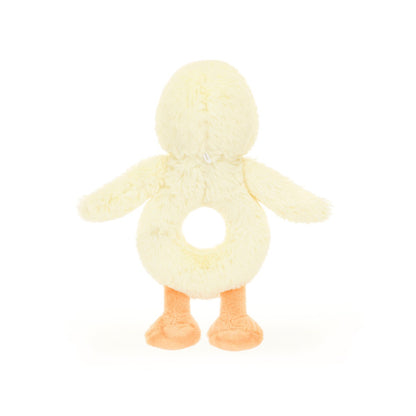 Baby Jellycat Bashful Ring Rattle, Duckling, Yellow - 18 cm