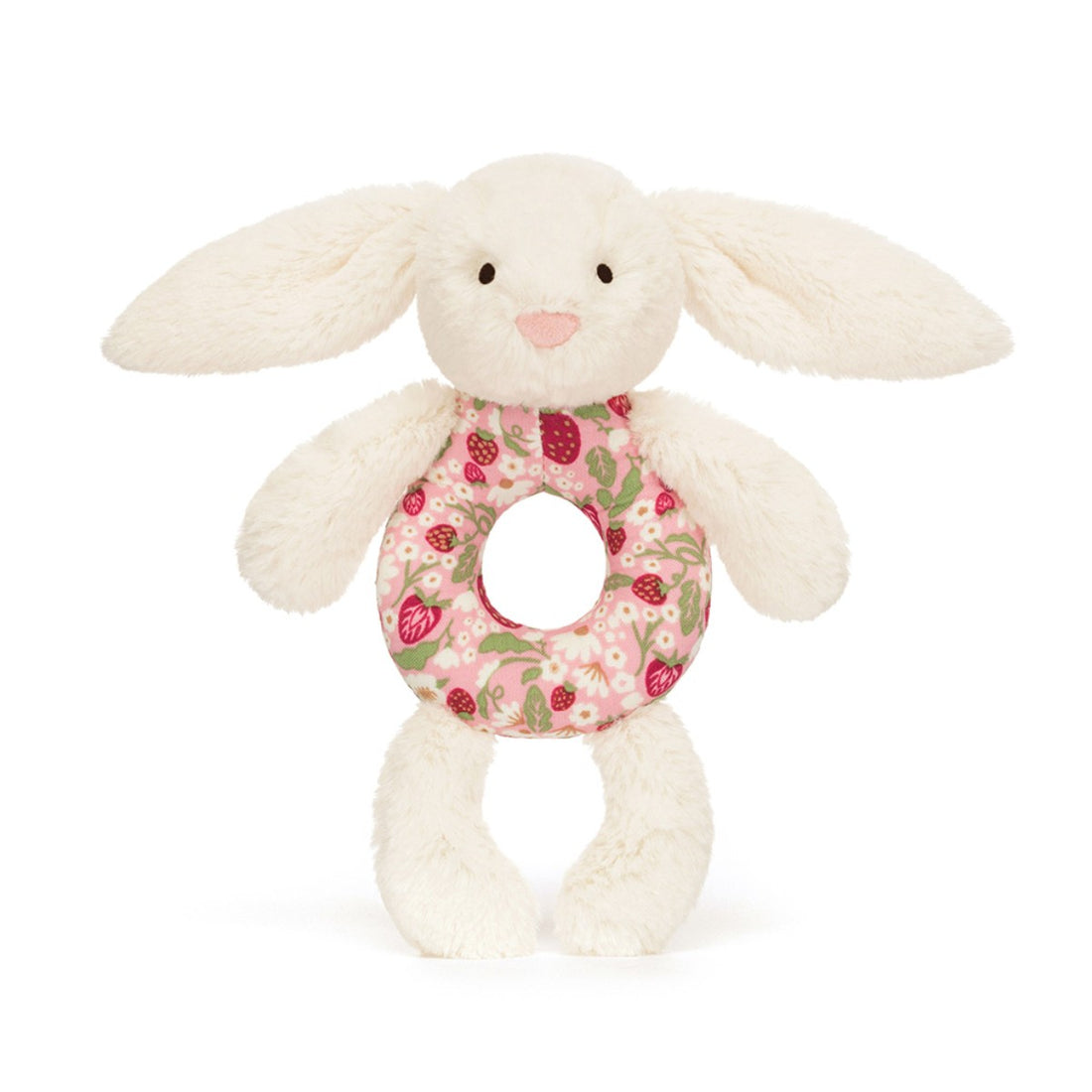 Baby Jellycat Ring Rattle, Bashful Bunny - Mimi Strawberry