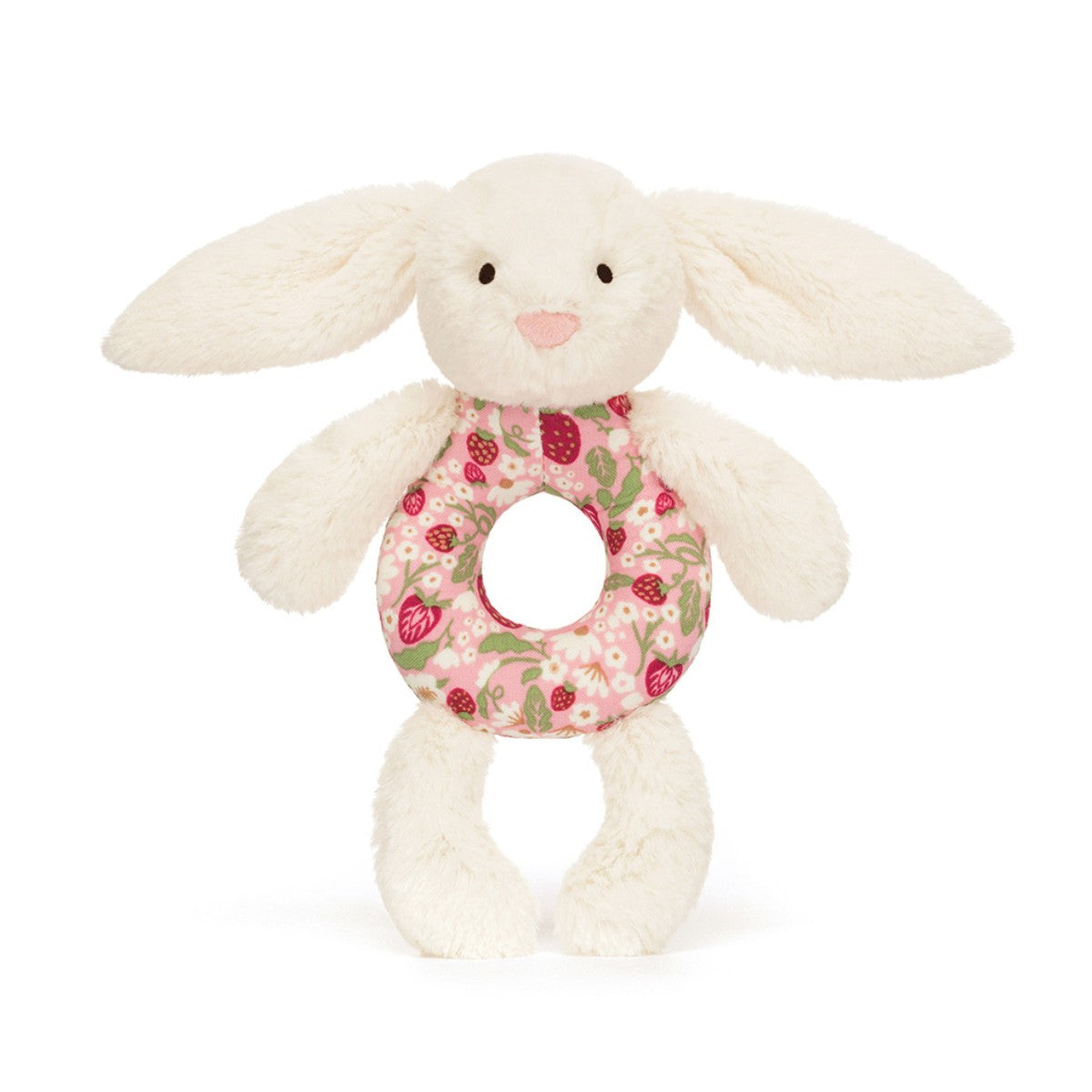 Baby Jellycat Ring Rattle, Bashful Bunny - Mimi Strawberry