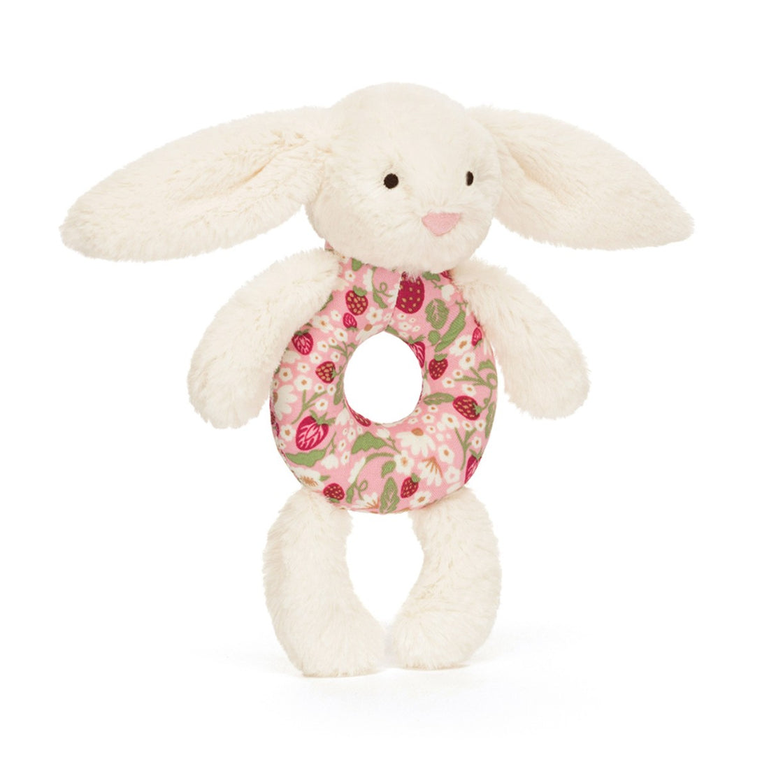 Baby Jellycat Ring Rattle, Bashful Bunny - Mimi Strawberry