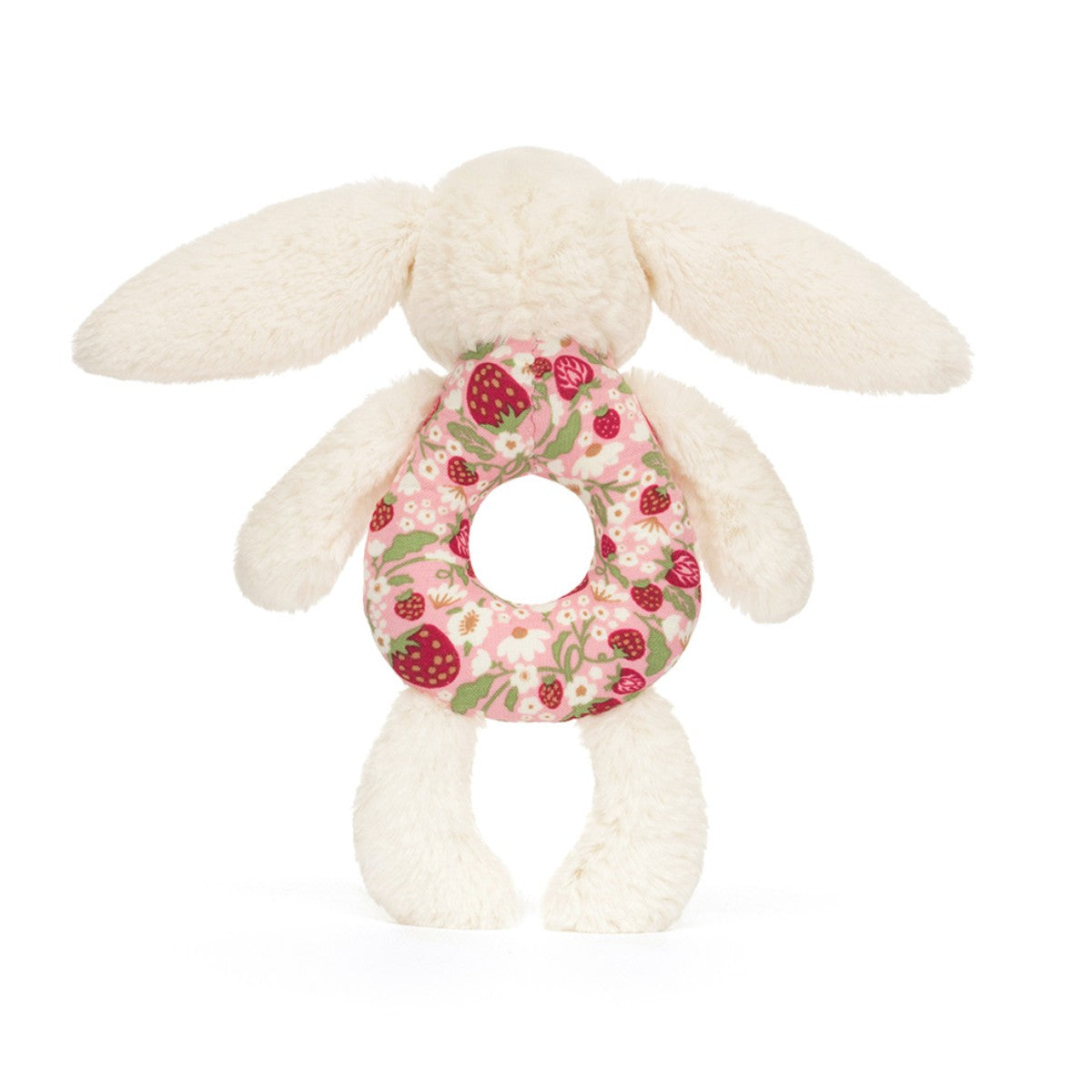 Baby Jellycat Ring Rattle, Bashful Bunny - Mimi Strawberry