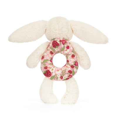 Baby Jellycat Ring Rattle, Bashful Bunny - Mimi Strawberry