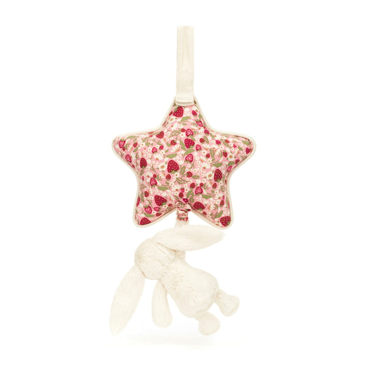Baby Jellycat Musical Pull Toy, Bashful Bunny - Mimi Strawberry