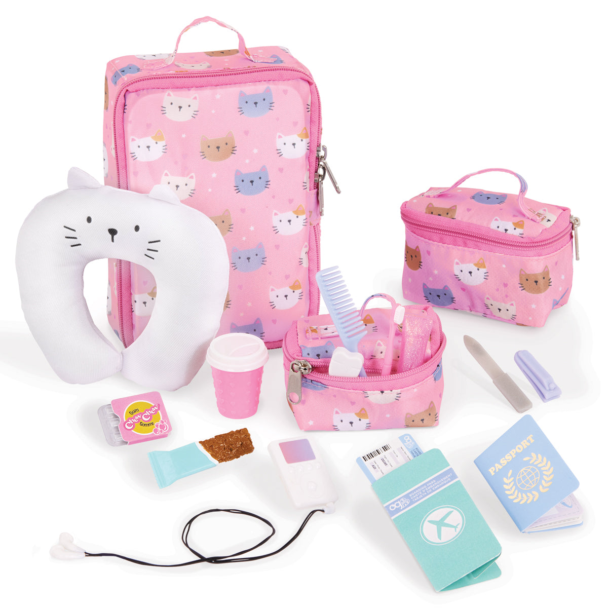 Our Generation Doll Accessories, Travel Set with Cat Design