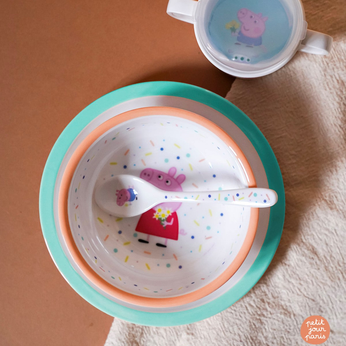 Petit Jour Paris Plate, Peppa Pig - Blue