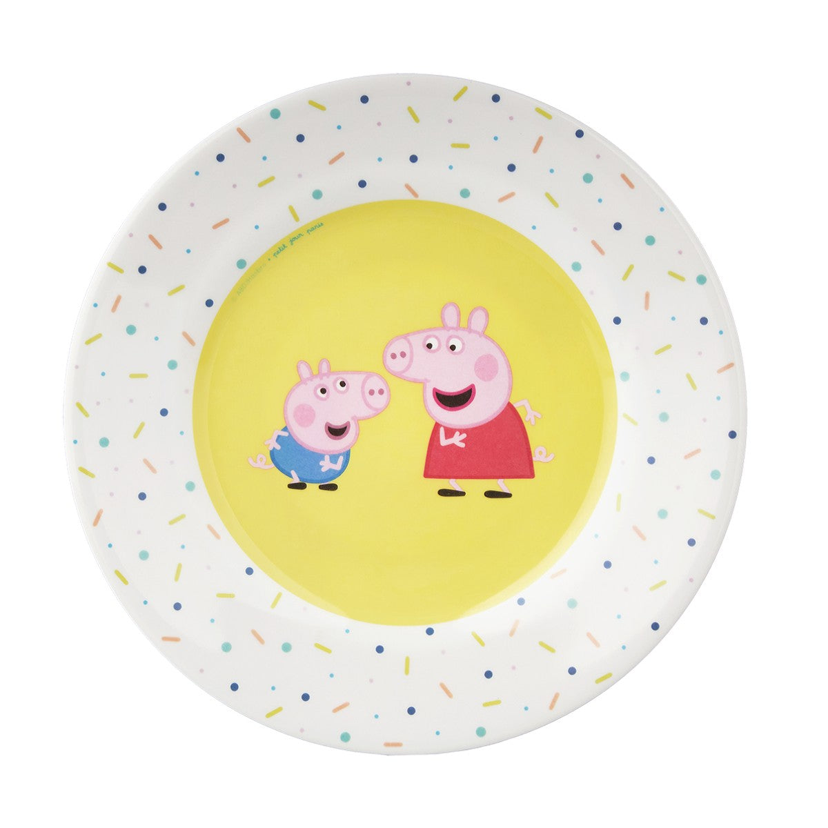 Petit Jour Paris Lunch Plate, Peppa Pig - Yellow