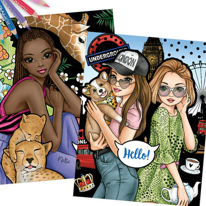 TopModel &amp; Friends Coloring and Design Book