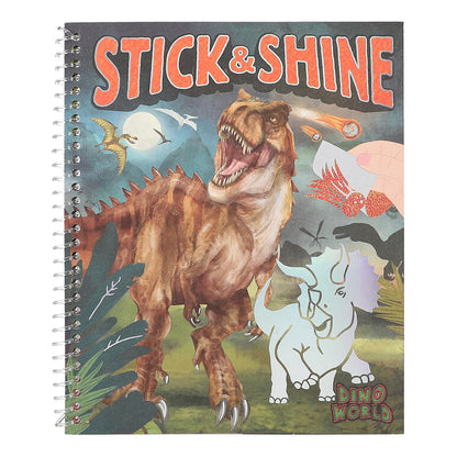 Dino World Coloring Book Stick &amp; Shine
