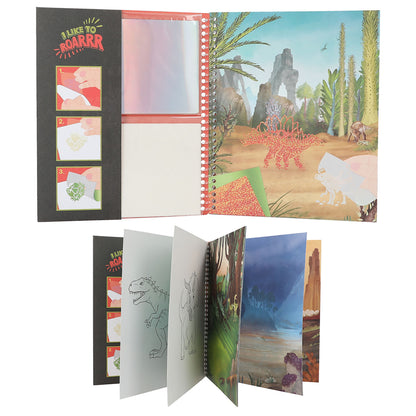 Dino World Coloring Book Stick &amp; Shine