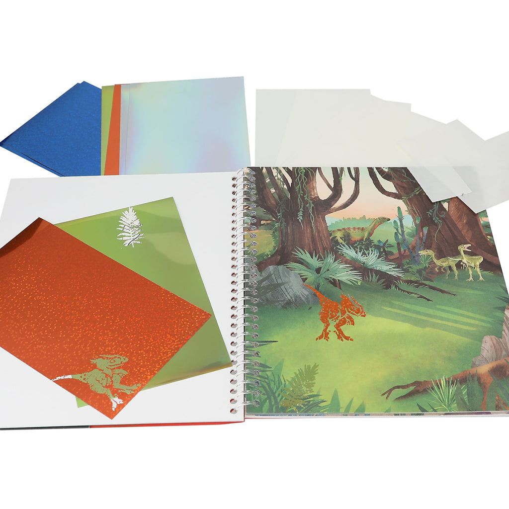 Dino World Coloring Book Stick &amp; Shine