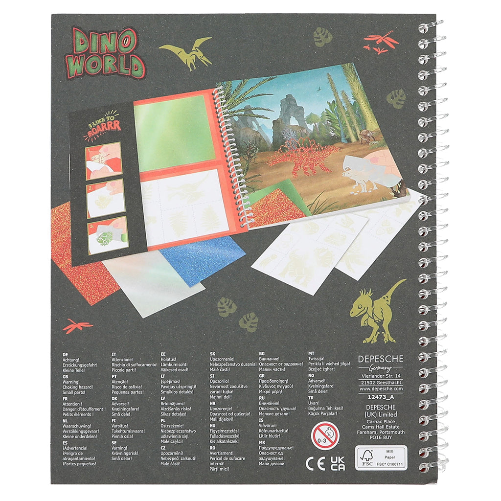 Dino World Coloring Book Stick &amp; Shine