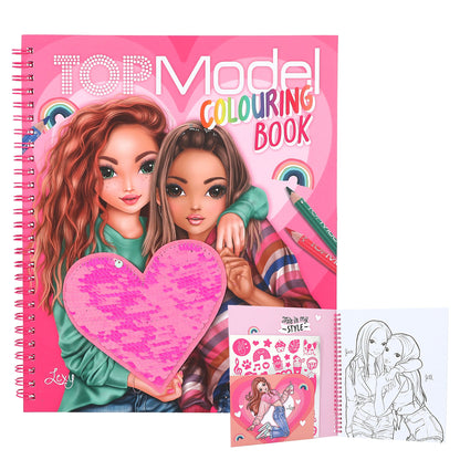 TopModel Coloring Book with Sequins