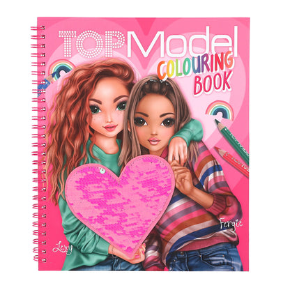 TopModel Coloring Book with Sequins