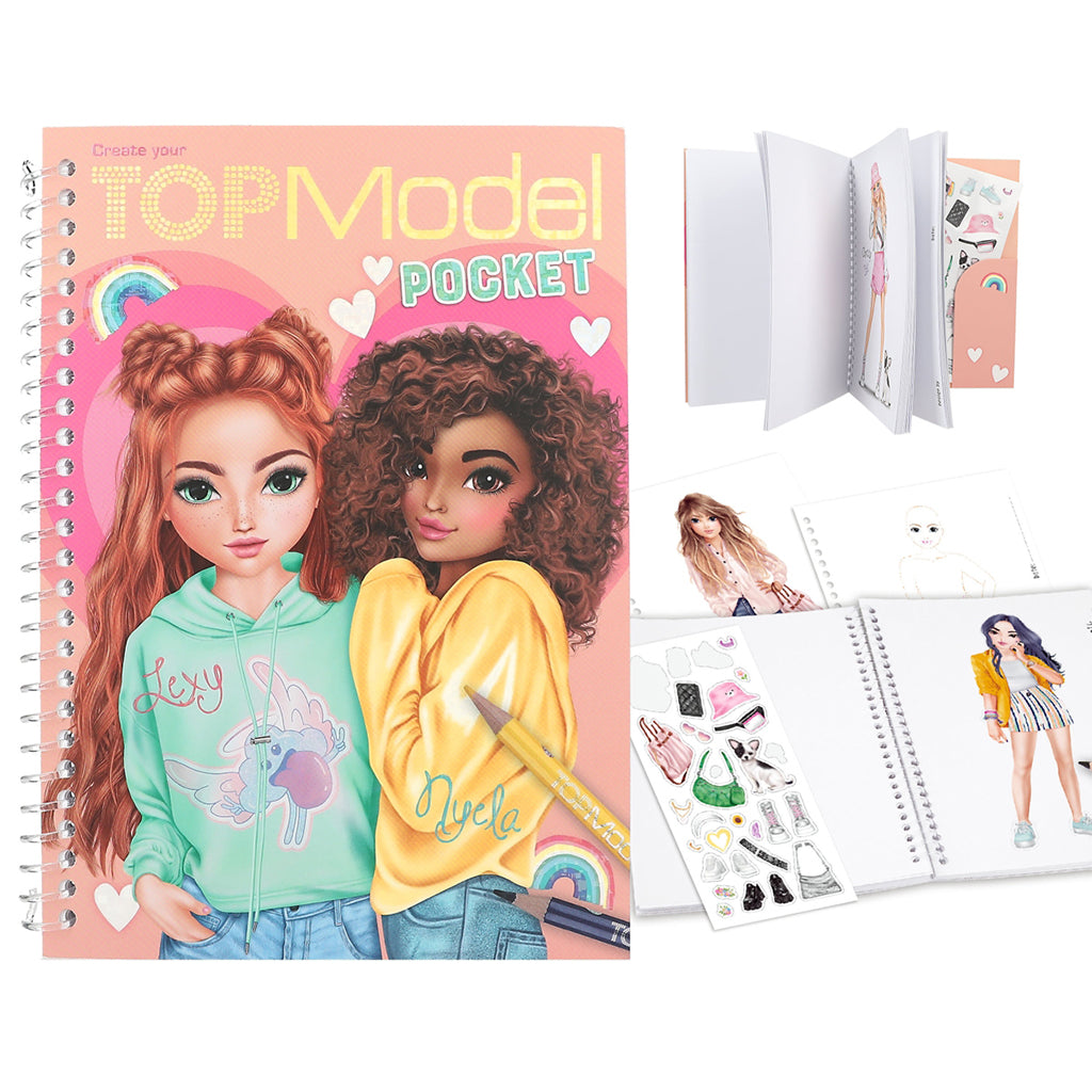 TopModel Pocket Coloring Book, Nyela &amp; Lexy