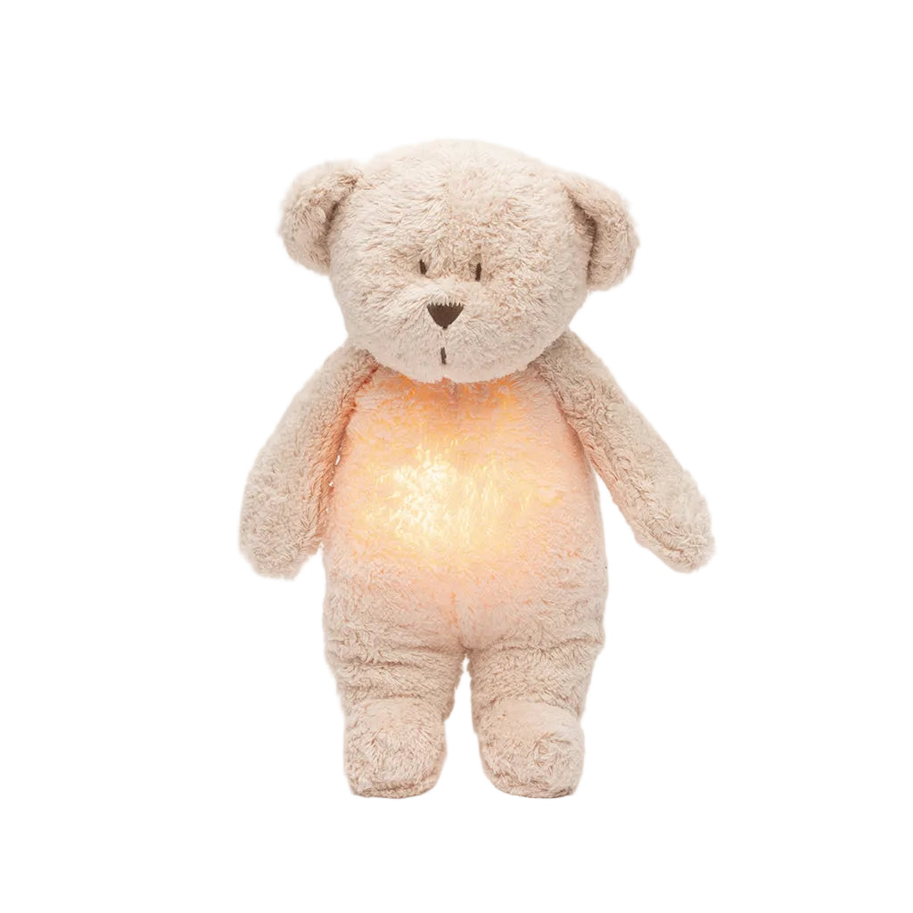 Moonie 2.0, økologisk Humming bjørn m pink noise og lampe - Rose