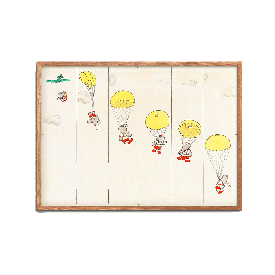 Babar Parachute art print by Jean de Brunhoff – available in multiple sizes