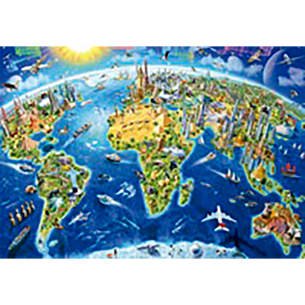 Educa Puzzle, World Landmarks Globe, Iconic Sites of the Globe - 2000 Pieces