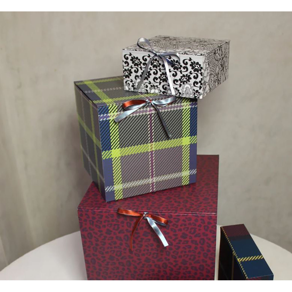 Daisy Boxes, Large Art Deco Box – Tartan Lilac