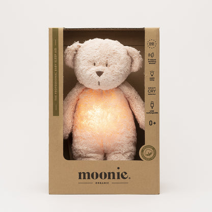 Moonie 2.0, Organic Humming Bear with Pink Noise and Lamp - Sand