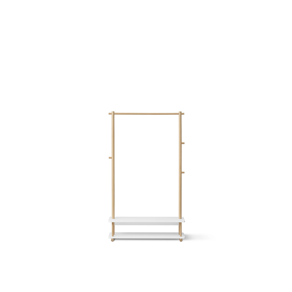 Oliver Furniture, Camp Clothes Rack - White / Oak