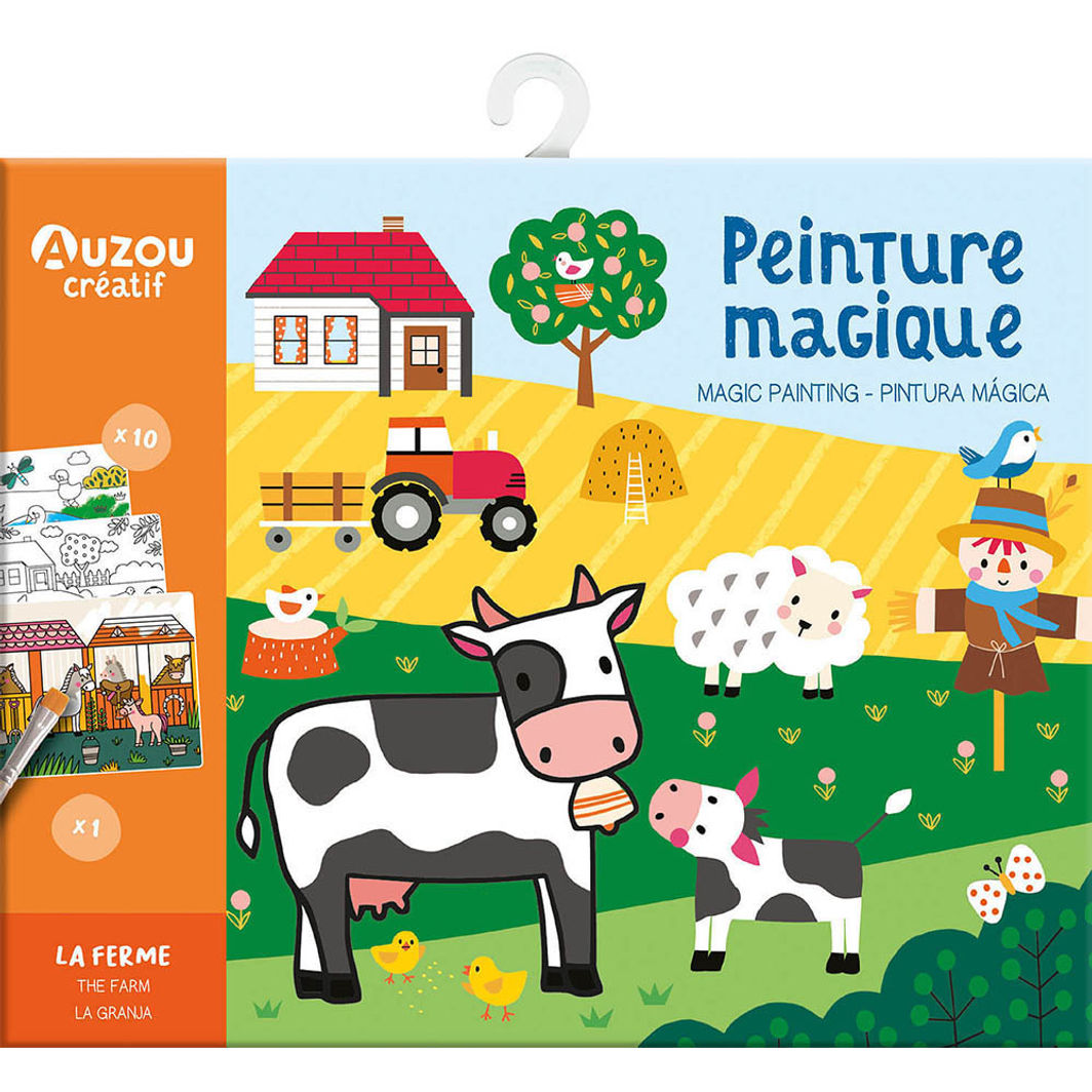 Auzou Coloring Book, Paint with Water - On the Farm