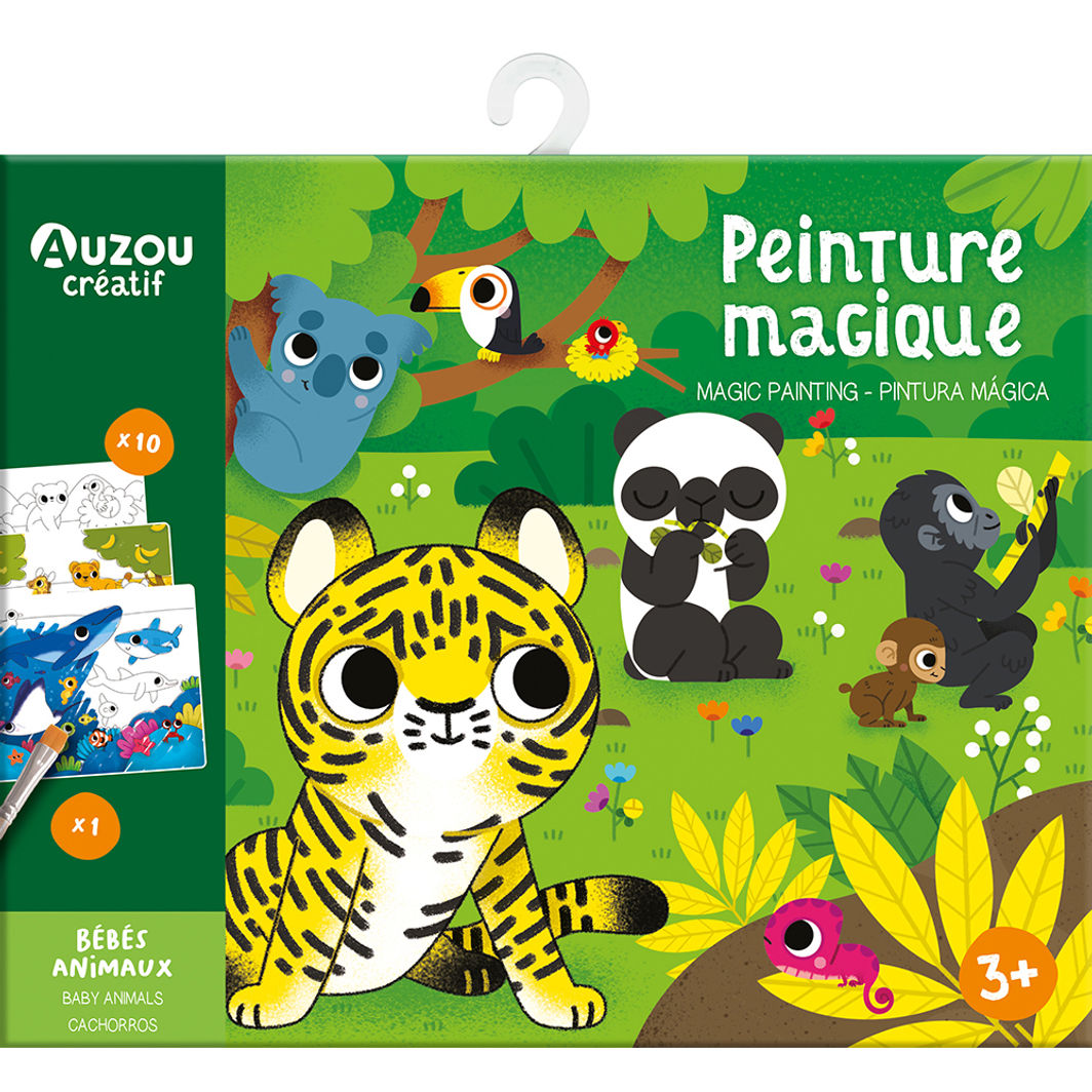 Auzou Coloring Book, Paint with Water, Baby Animals