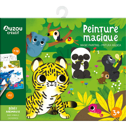 Auzou Coloring Book, Paint with Water, Baby Animals