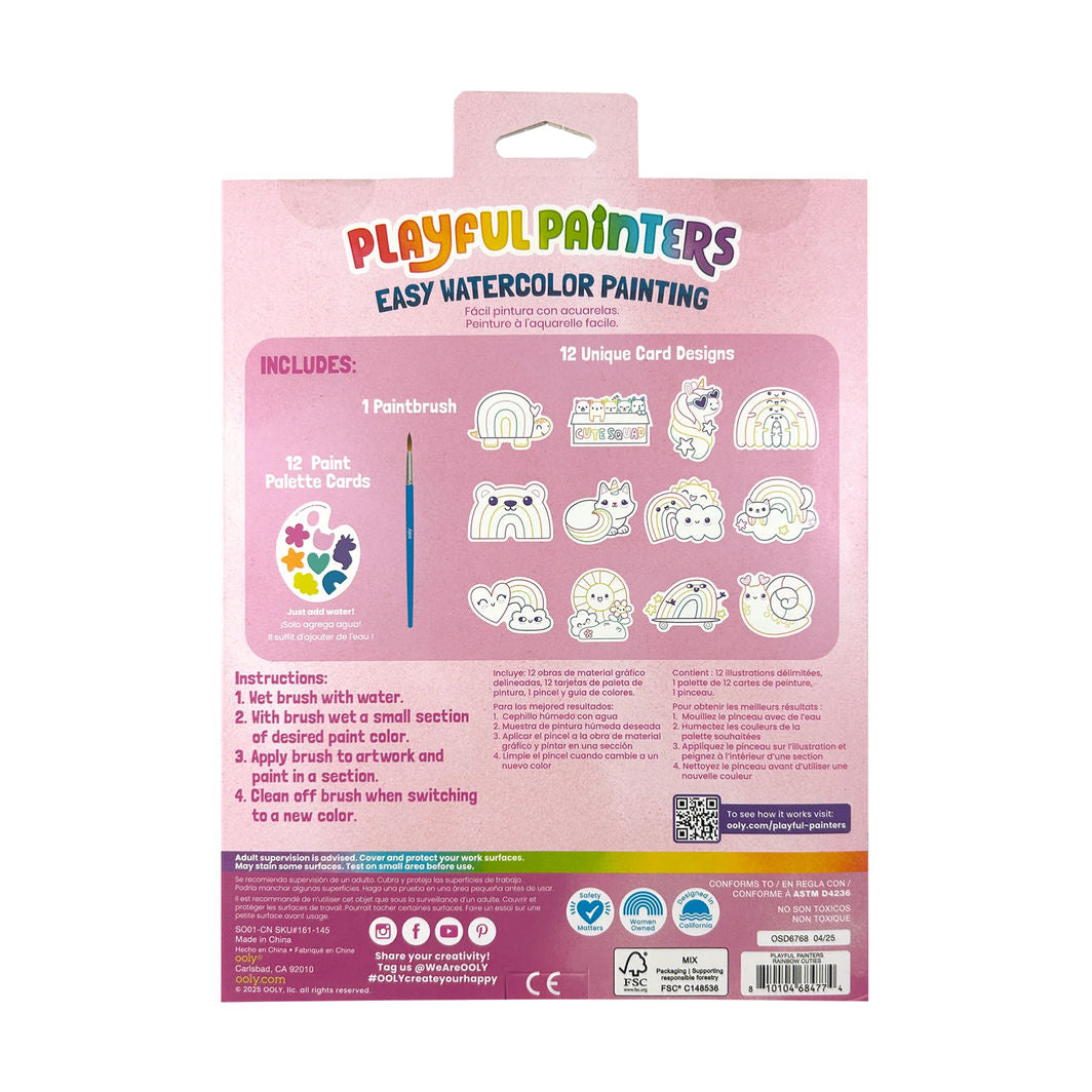 Ooly Watercolor Set, Rainbow Cuties - Playful Painters