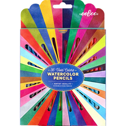 eeBoo 36 Double-Ended Watercolour Pencils, Rainbow