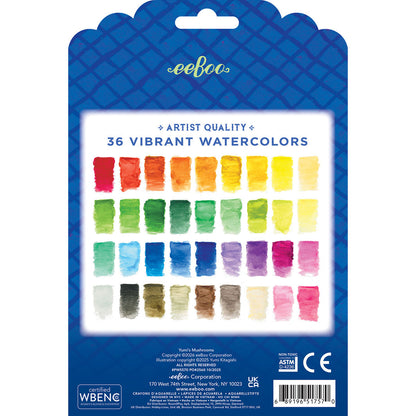 eeBoo 36 Double-Ended Watercolour Pencils, Yumi’s Mushrooms