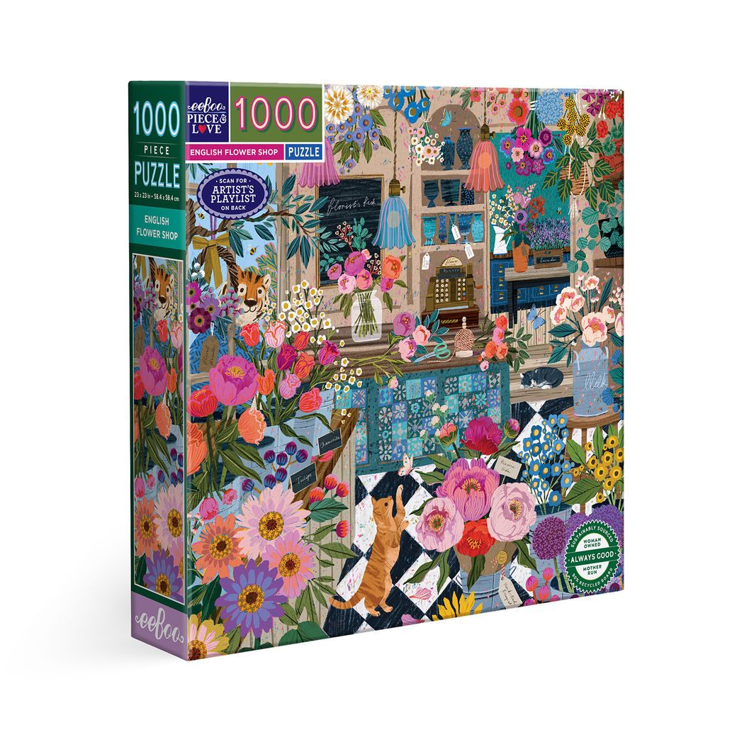 eeBoo Puslespil 1000 brk, English Flower Shop