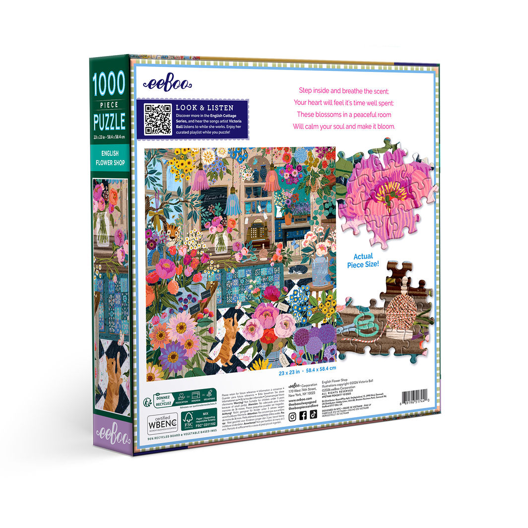 eeBoo Puzzle 1000 Pieces, English Flower Shop