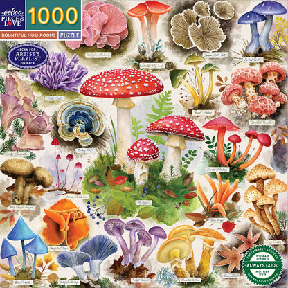 eeBoo Puzzle 1000 Pieces, Bountiful Mushrooms