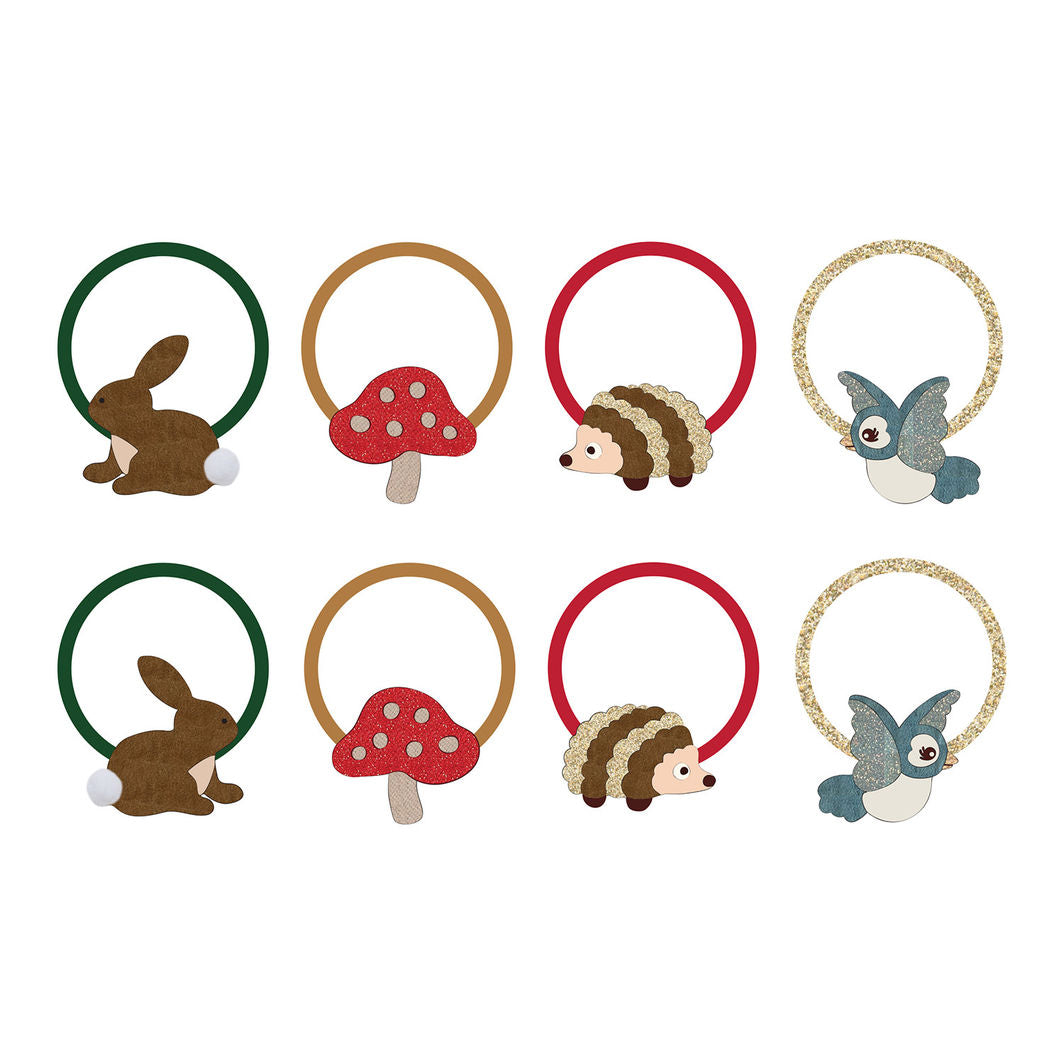 Mimi &amp; Lula 8 Hårelastikker - Mini Woodland Pals